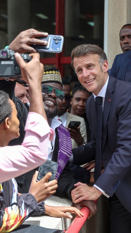 Emmanuel Macron, à Nairobi, au Kenya, le 11 mai 2026. (Ludovic Marin / AFP)