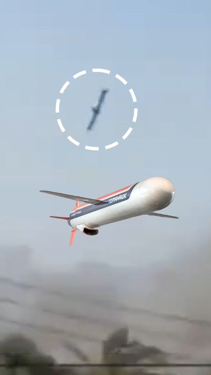 Un missile américain Tomahawk identifié au-dessus de Minab, en Iran, le 28 février 2026.