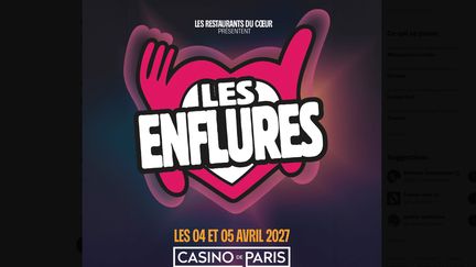 Affiche du spectacle des Enflures au profit des Restos du cœur. (RESTOS DU COEUR)
