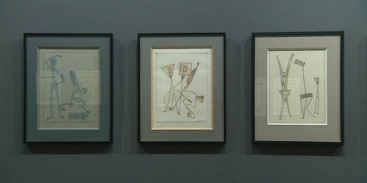 "La Ballade du soldat" et "Le Festin", deux série de lithographies réalisées avec Paul Chave et exposées actuellement. (France 3 / Culturebox)